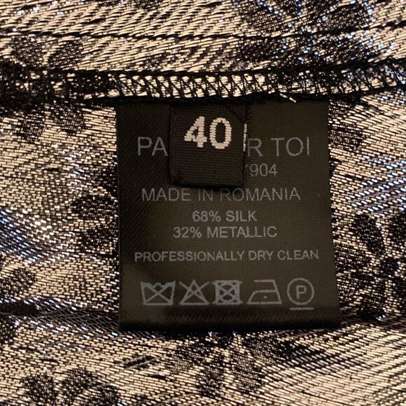 Dodo Bar Or floral jacquard silk lurex  silver metallic mini dress size 10, NWT - Picture 11 of 12